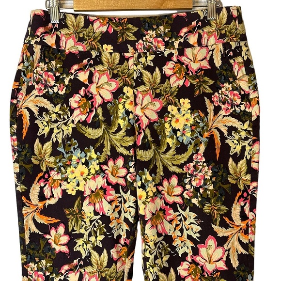 Soft Surroundings Skinny Pull On Floral Tapestry Skinny Crop Pants Medium‎ 2EC21 - Picture 2 of 8